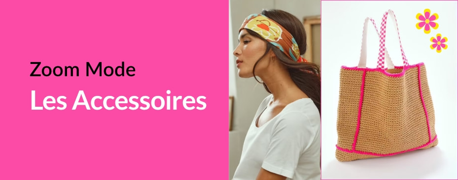 Profitez d'une sélection d'accessoires mode femme : foulards, sacs, chapeaux, bijoux...