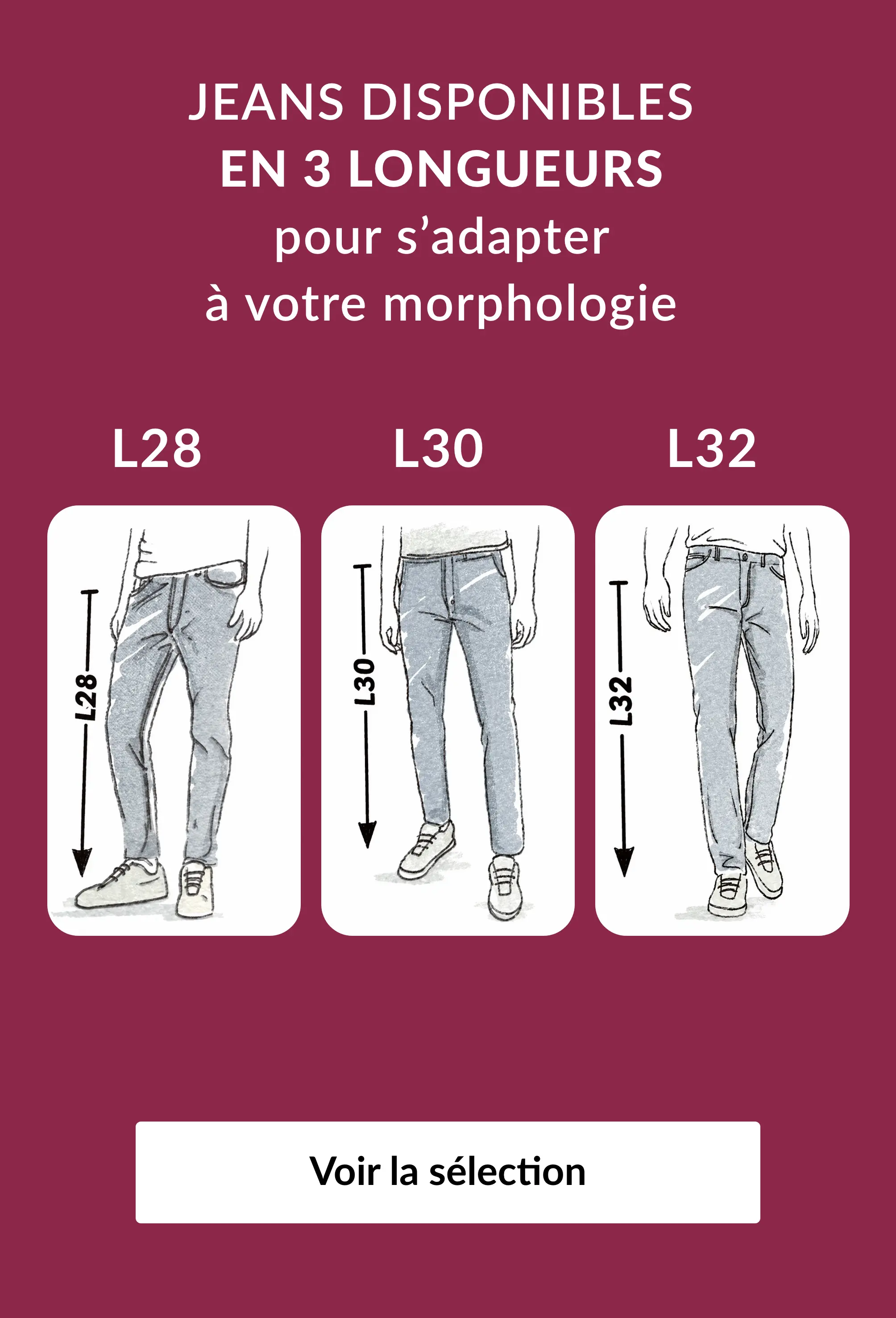 Découvrez nos différentes longueurs de jeans sur Blancheporte.fr