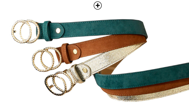 Ceinture femme double boucle marron pas cher | Blancheporte