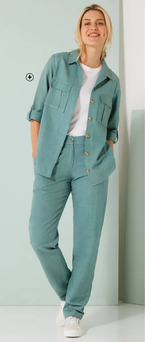 Chemisier en lin et coton manches retroussables – style oversize naturel et élégant | Blog Blancheporte