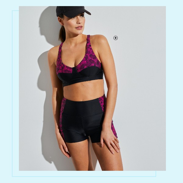 Haut de maillot de bain forme brassière sans armatures Haut de maillot de bain forme brassière sans armatures noir et fuchsia pas cher | Blancheporte