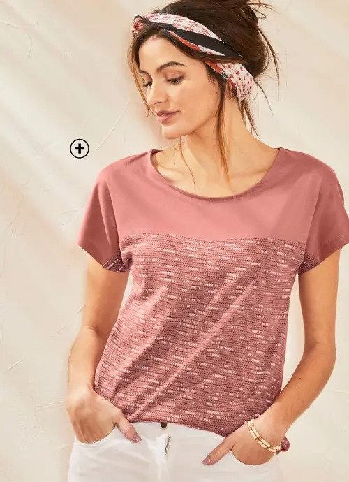 T-shirt imprimé col rond | style tendance | Blancheporte