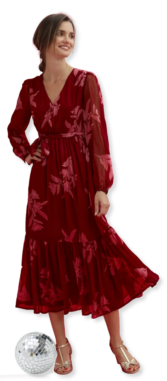 Robe longue volant, voile imprimé - Blog Blancheporte