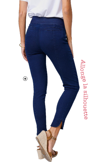 Jegging femme 7/8ème fuselée ultra stretch bleu brut pas cher | Blancheporte