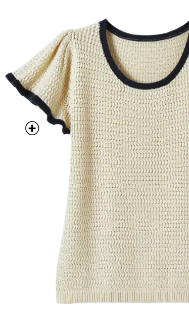 Pull manches courtes en maille fantaisie, parfait à glisser dans une jupe longue | Blancheporte