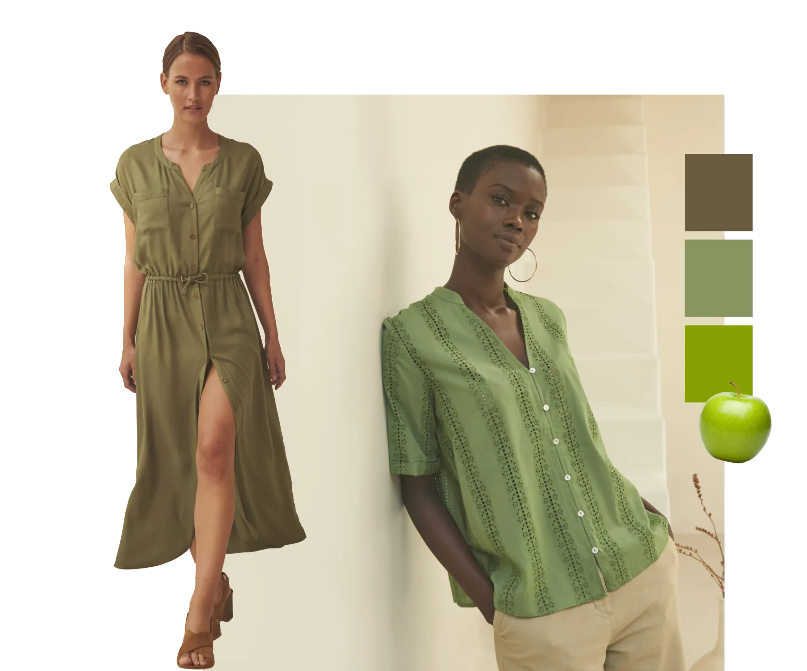 Le Vert, élégance au naturel: découvrez les couleurs tendance printemps-été 2026, pour un look mode femme élégant | Blancheporte