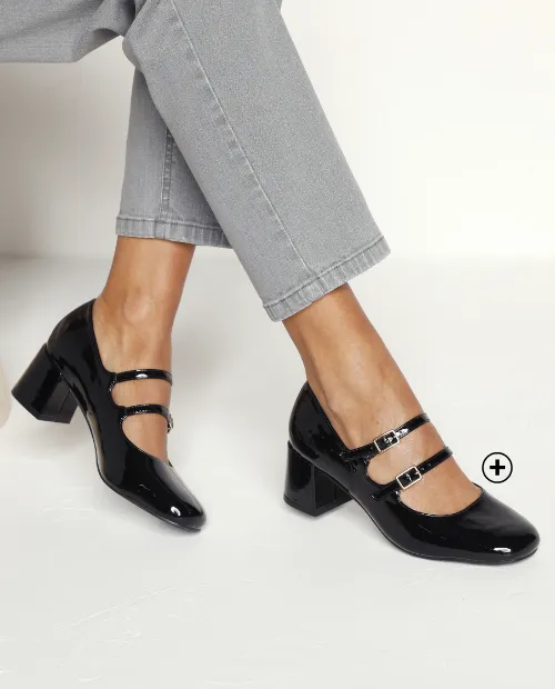 Babies vernies à talon coloris alternatif – modèle raffiné et tendance, parfait pour une robe cocktail ou une robe trapèze habillée