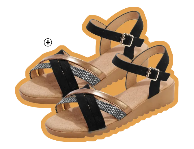 Sandales multibrides compensées noires - Blog Blancheporte
