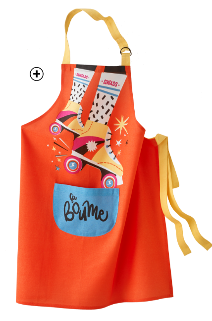 Tablier cuisine multicolore 100% coton Tablier cuisine multicolore avec poche centrale 100% coton pas cher | Blancheporte x Lulu la Nantaise