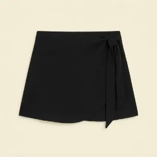 Jupe-short nouée unie noire, viscose fluide, jupette devant - Blog Blancheporte