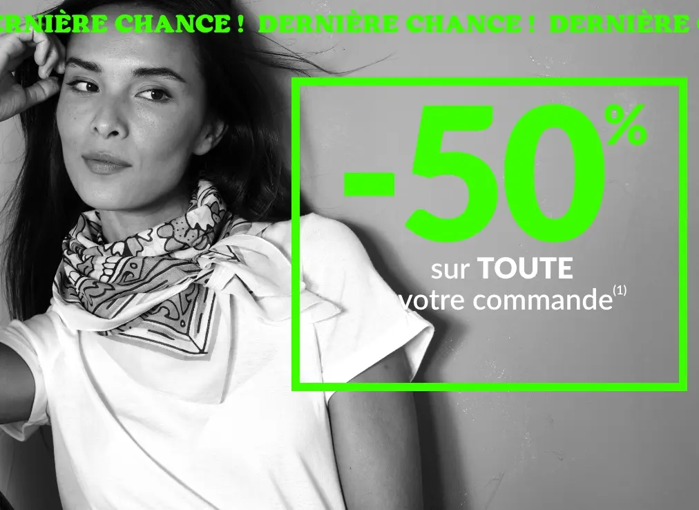 Dernière chance : -50% sur toute votre commande avec le code 499012