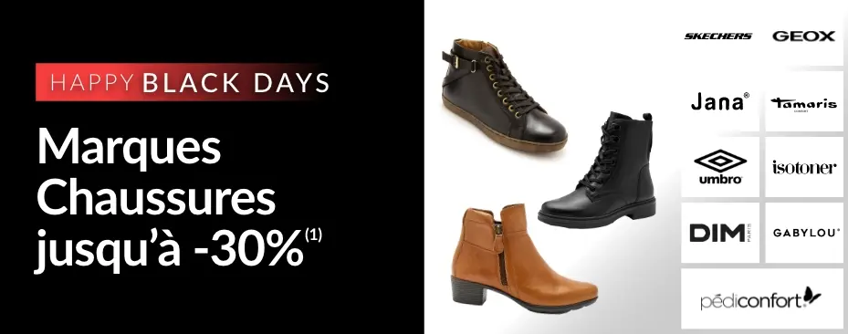 Happy Black Days : vos marques chaussures préférées jusqu'à -30% sur le site