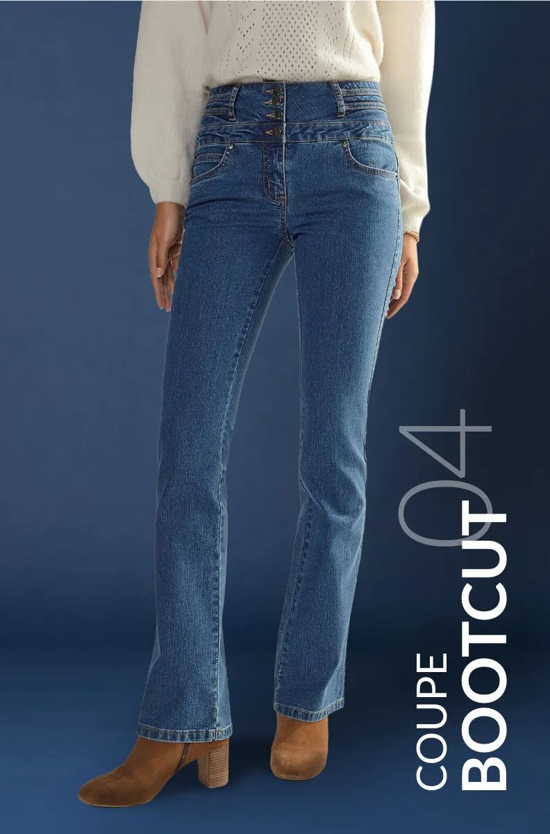 Jean bootcut taille haute - grande stature - Blog Blancheporte