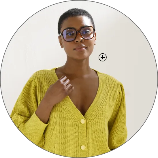 Gilet boutonné col V en maille anglaise, coloris anis - Blog Blancheporte