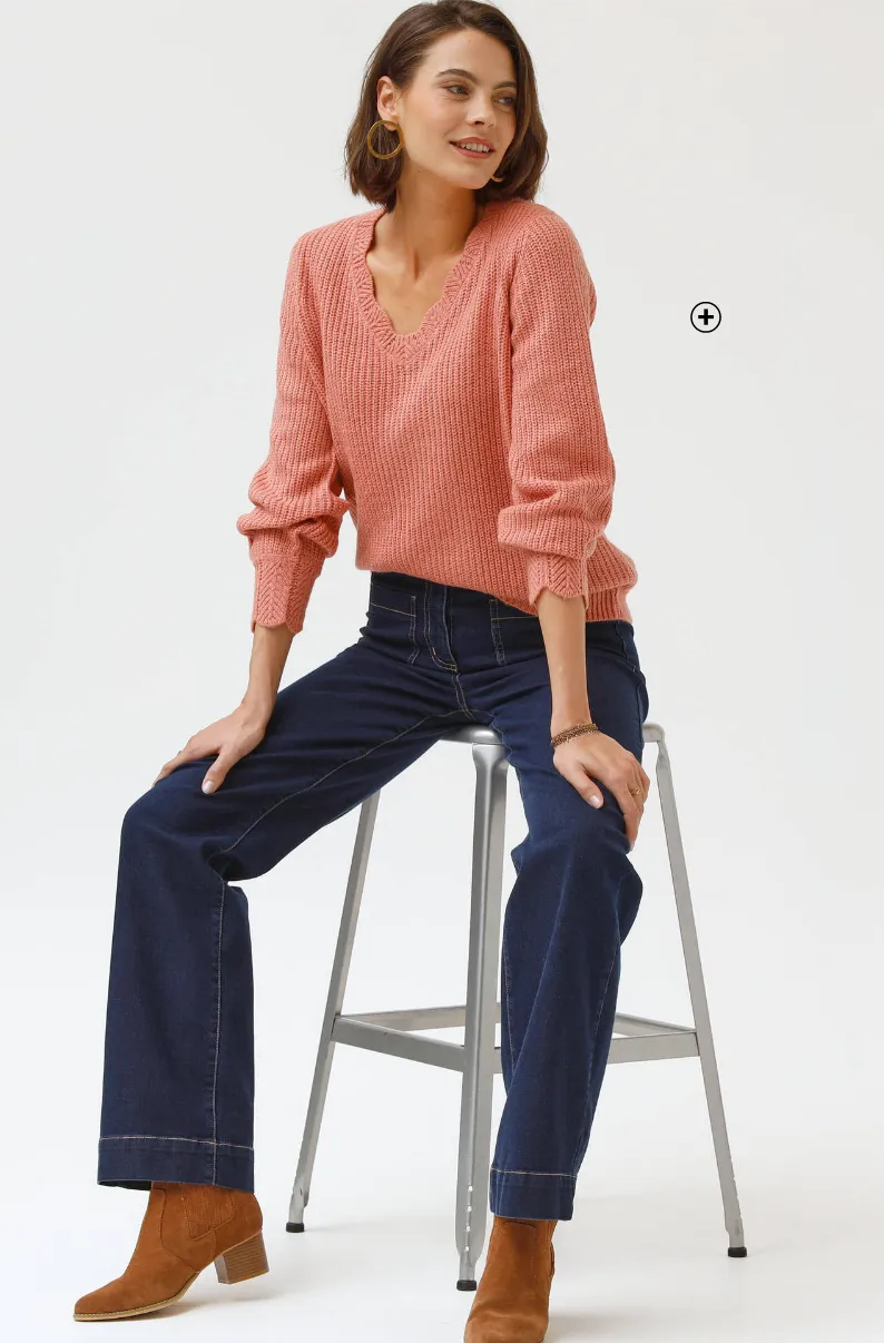 Jean coupe large taille haute - Blancheporte