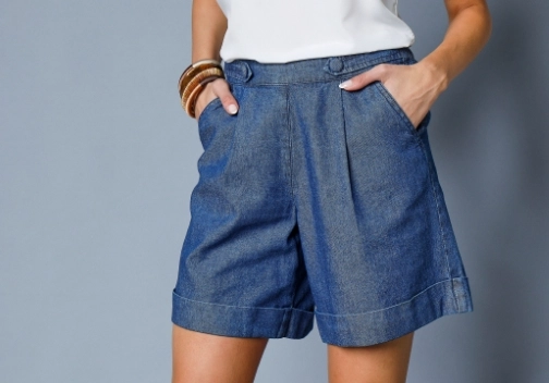 Short femme à ceinture élastique chic et fluide d'été Dua