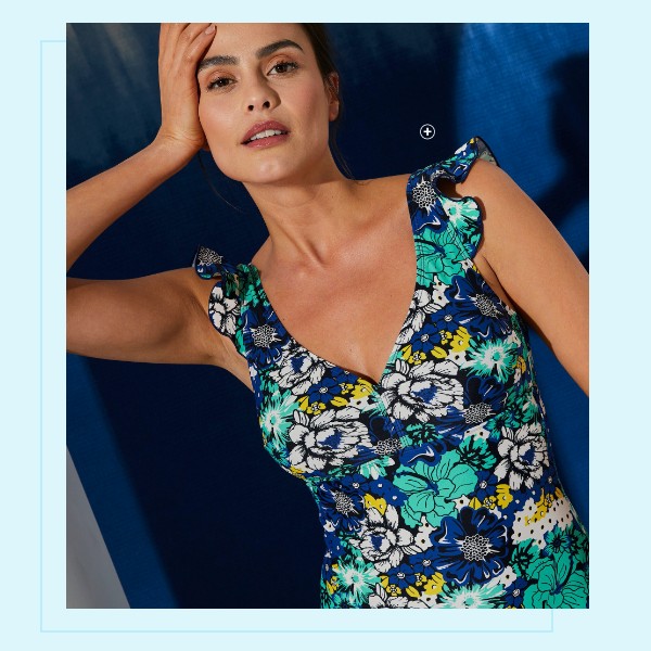 Maillot de bain imprimé 1 pièce Carmona Maillot de bain imprimé 1 pièce carmona bleu pas cher | Blancheporte