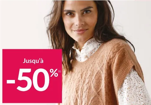 Craquez pour une sélection de nouveautés d'automne mode vêtements femme à -50%(1) 