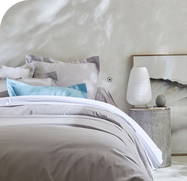 Linge de lit uni coton bio Linge de lit 100% coton bio Colombine® gris pas cher | Blancheporte