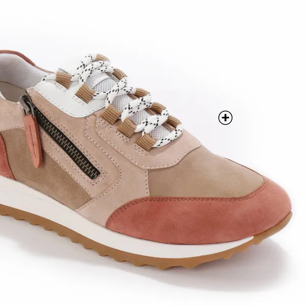 Baskets en cuir avec empiècements fantaisie, pour un style urbain avec une robe | Blancheporte