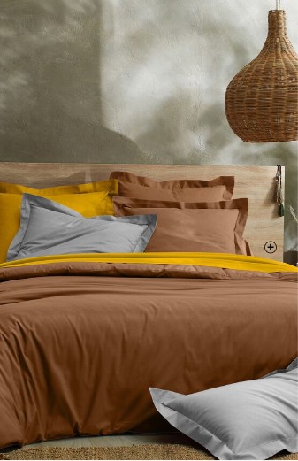 Linge de lit Colombine® uni caramel 100% coton pas cher | Blancheporte