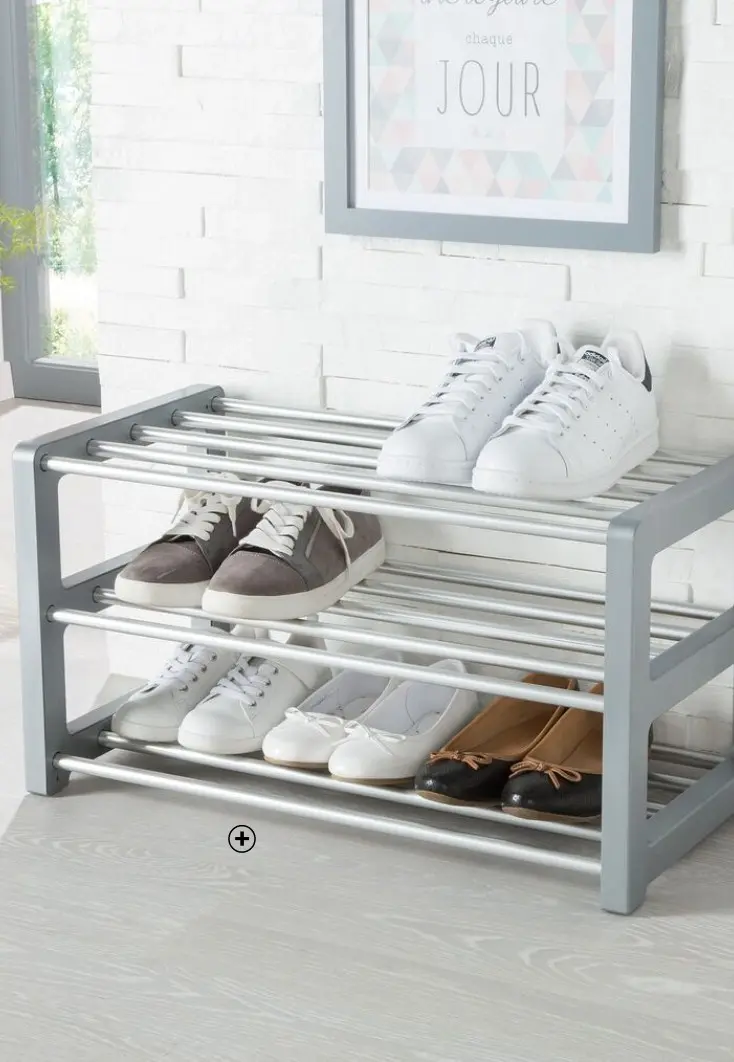 Etagère range-chaussures argenté pas cher | Blancheporte