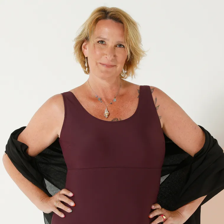 Maillot de bain 1 pièce adapté post-opératoire violet | Blancheporte