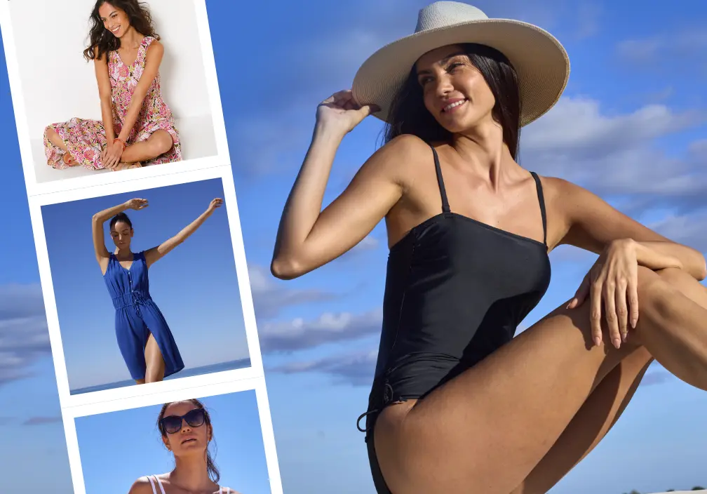 Découvrez une sélection 100% été chez Blancheporte : robes légères, sandales, maillots de bain et accessoires