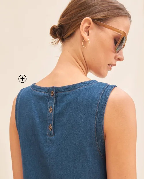 Robe chasuble en jean stone femme - Blog Blancheporte