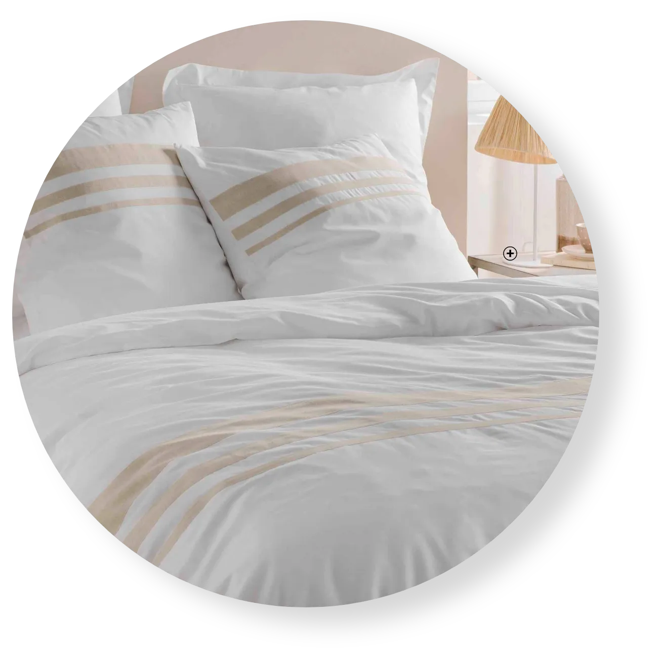 Parure de lit Margot rayures coton et lin, style naturel et tendance – housse de couette et taies | Blog Blancheporte
