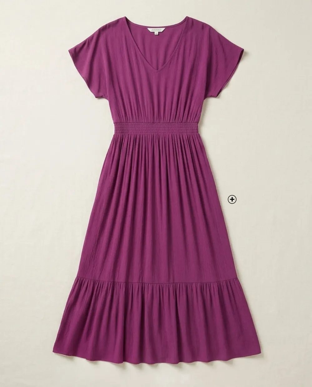 Robe violette femme spécial petite, coupe droite avec base volantée, tissu viscose fluide manches courtes - Blog Blancheporte