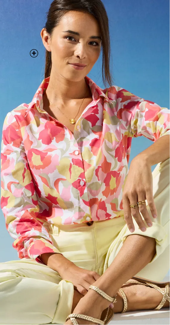 Chemisier imprimé floral en voile de coton – style féminin oversize | Blog Blancheporte