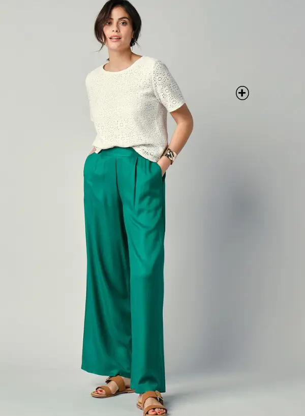 Pantalon large fluide uni | tendance en t-shirt | Blancheporte
