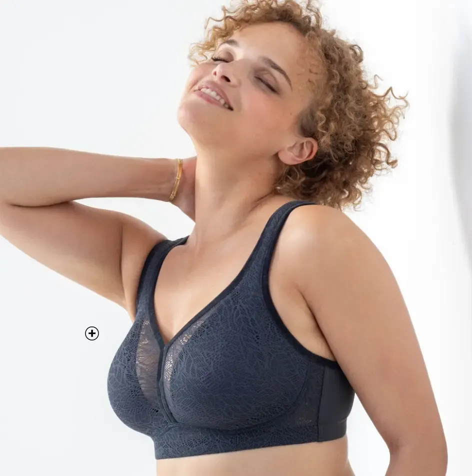 Soutien-gorge sans armatures en dentelle et velours, maintien renforcé très confortable – quelle forme de soutien-gorge choisir | Blancheporte