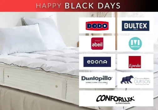 Happy Black Days : vos marques literie préférées jusqu'à -50% sur le site