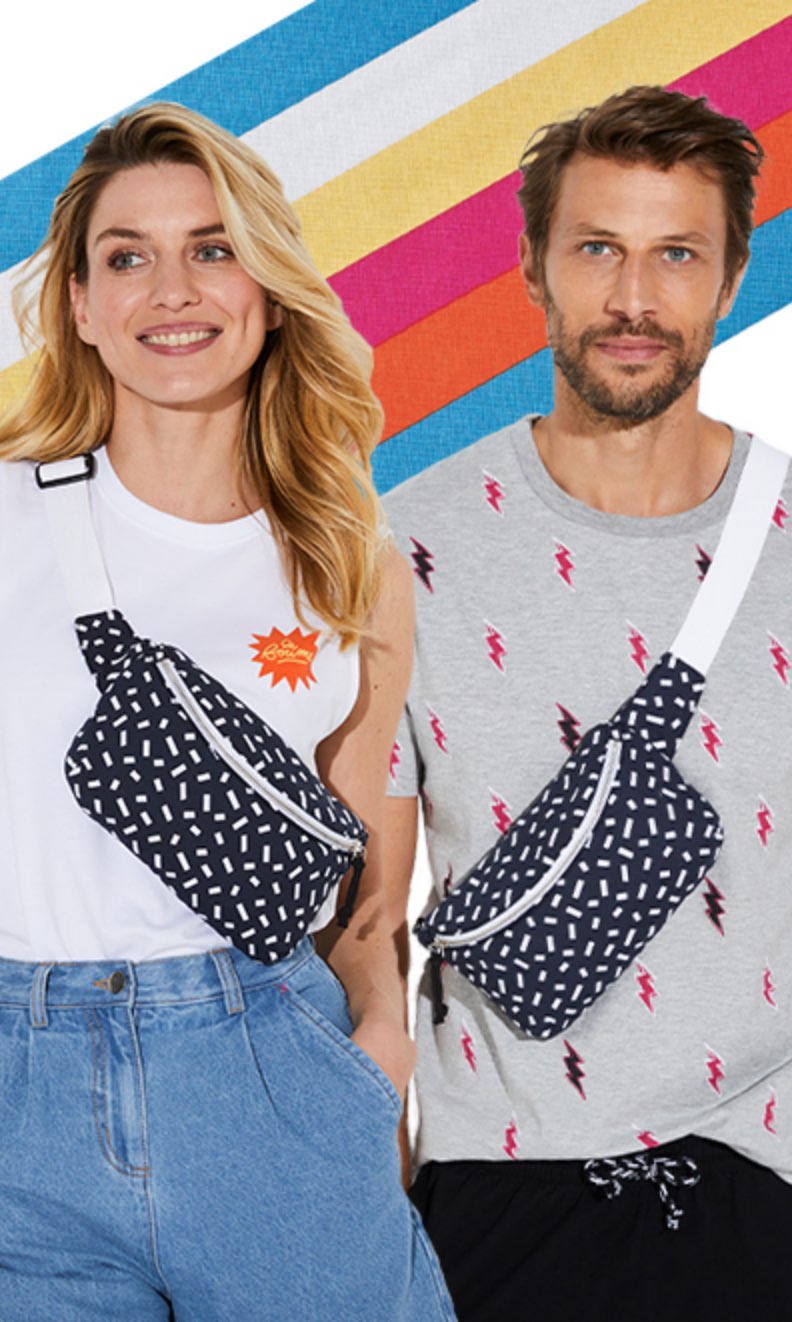 Collection vêtements Blancheporte x Lulu la Nantaise Collection vêtements femme et homme inspirés rétro années 80's pas cher | Blancheporte x Lulu la Nantaise