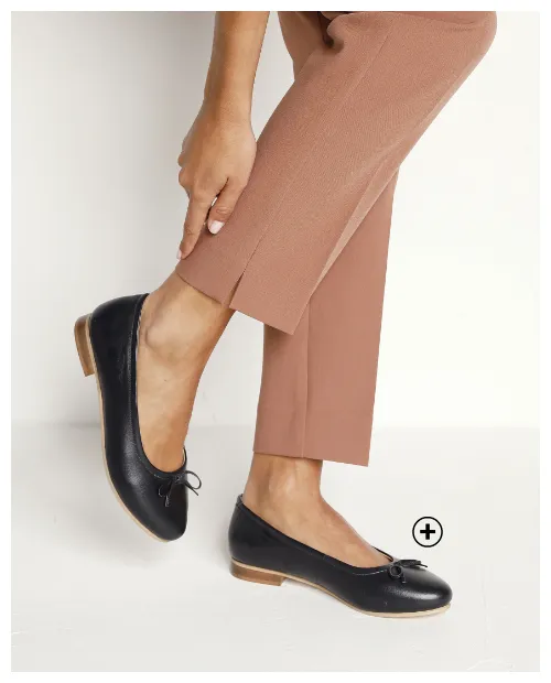 Ballerines plates confort en cuir – un grand classique intemporel à associer avec une robe chemisier ou une robe trapèze pour un look élégant au quotidien