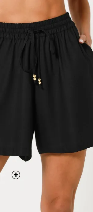 Short large fluide en viscose EcoVero, taille élastiquée, coloris noir - Blog Blancheporte