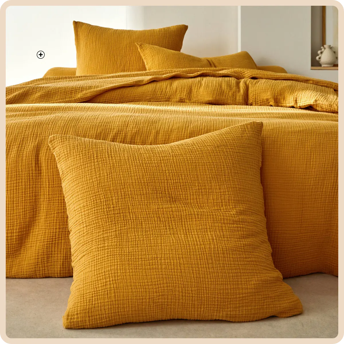 Linge de lit uni triple gaze de coton, drap douceur, coloris miel - Blog Blancheporte
