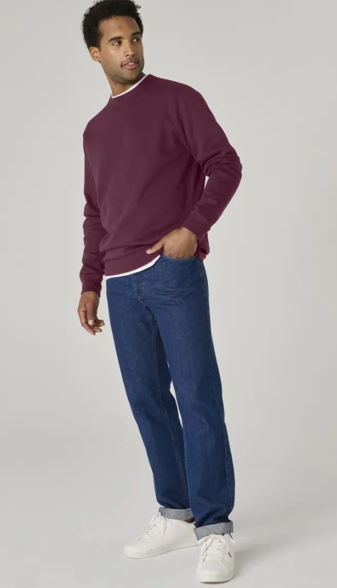 Sweat bordeaux molleton col rond - Blog Blancheporte