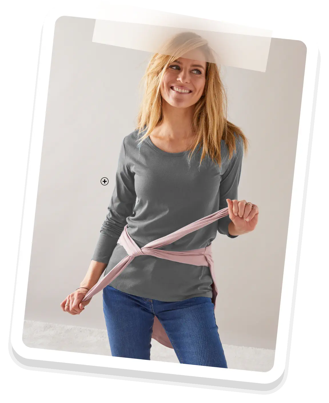 T-shirt col rond manches longues uni, un basique indispensable pour s'habiller à petits prix, à moins de 20€ - Blancheporte
