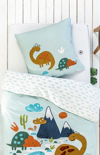 Parure de lit enfant 100% coton motifs dinosaures pas cher | Blancheporte