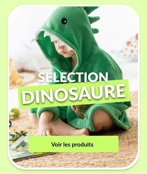 Découvrez une sélection linge de maison enfant spéciale dinosaures !