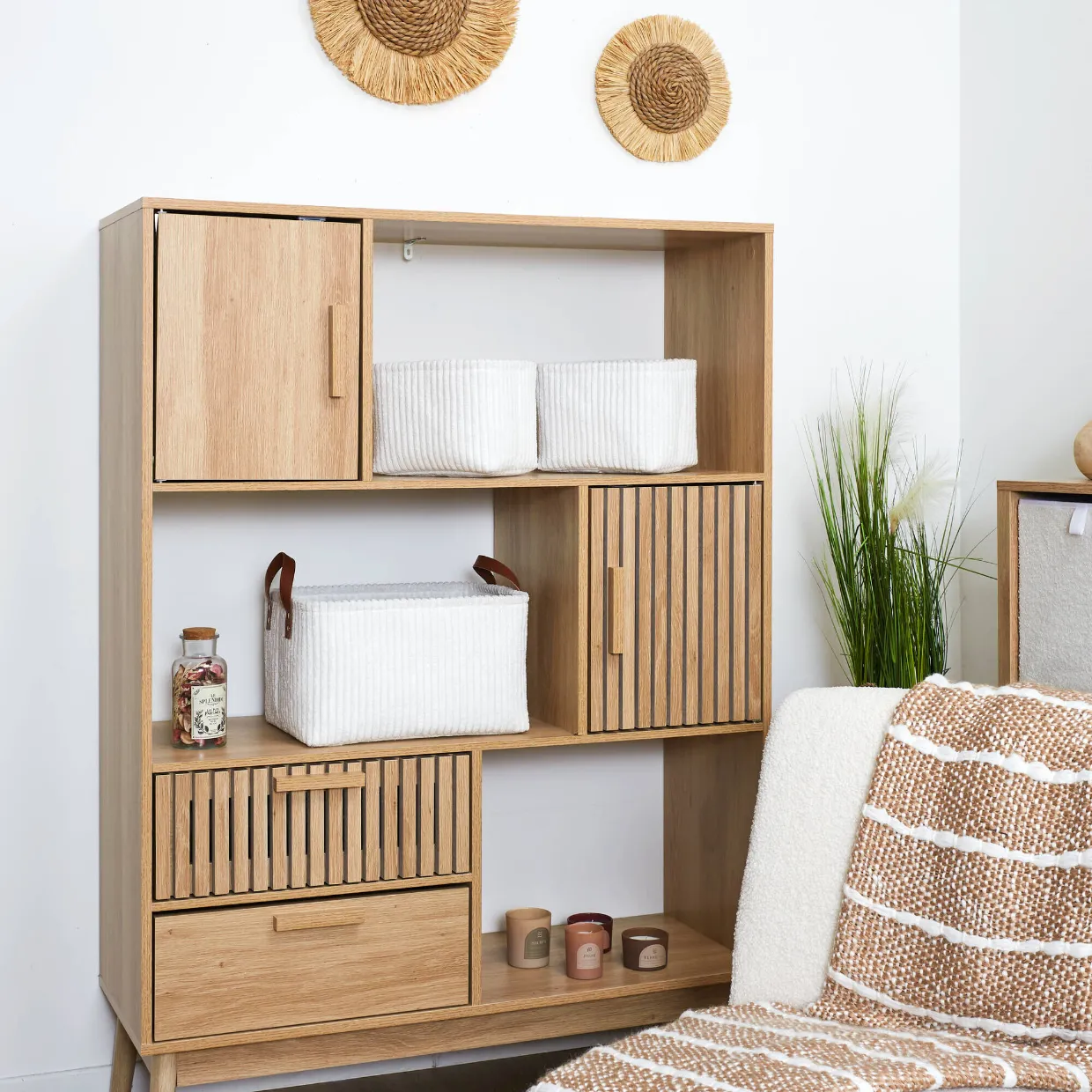 Panier de rangement en tissu blanc côtelé, lot de 3 - Blog Blancheporte
