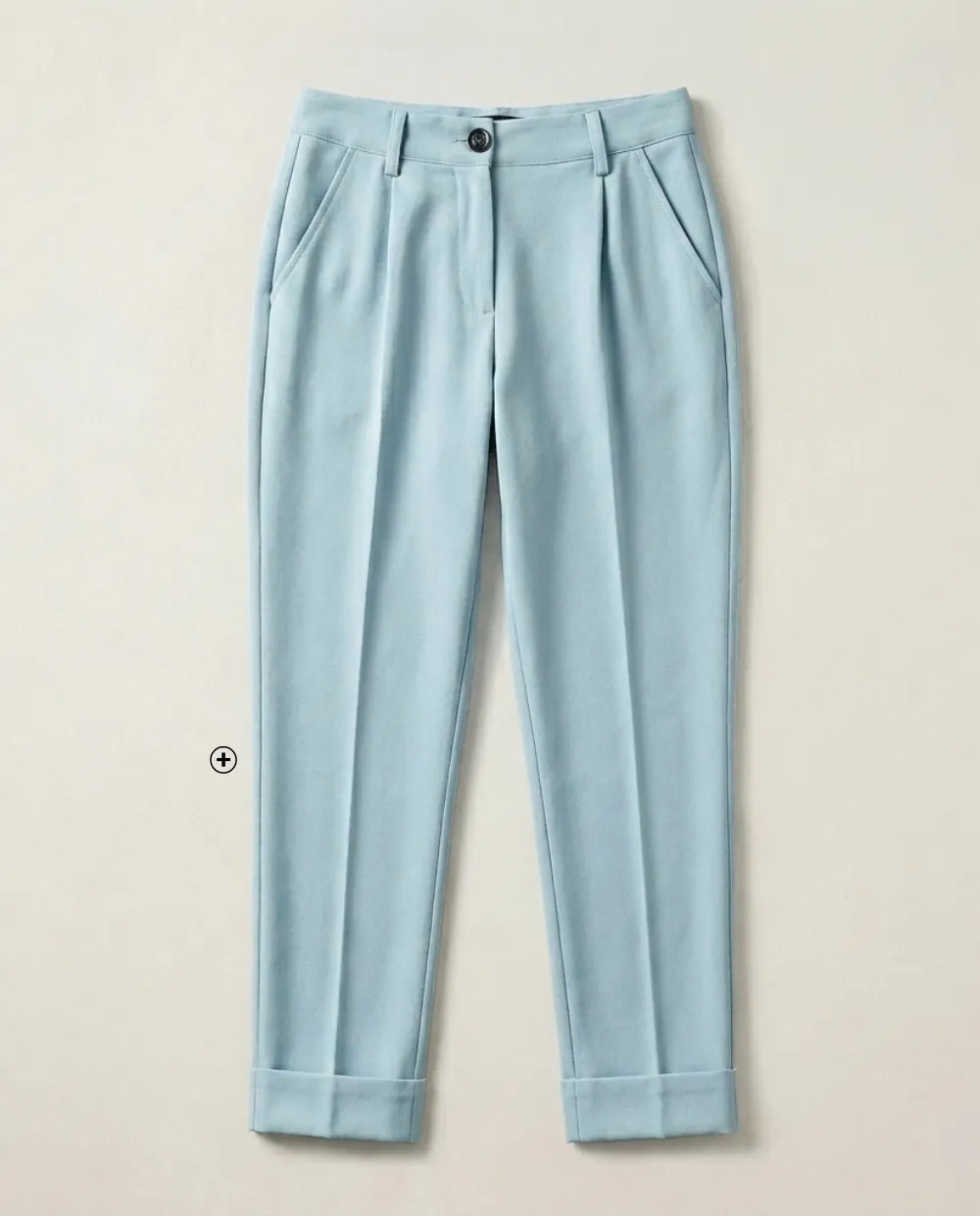 Pantalon femme 7/8ème fuselé spécial petites, toile coton stretch, taille élastiquée, coloris bleu ciel - Blog Blancheporte