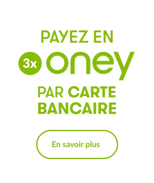 Profitez du paiement en 3x par carte bancaire avec Oney !
