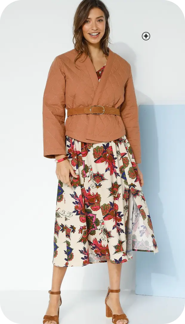 Veste matelassée col kimono, une touche originale et tendance avec une robe longue | Blancheporte