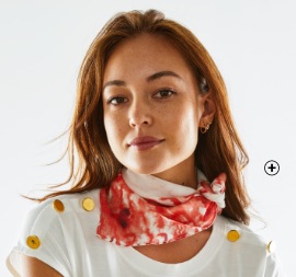 Foulard Annette Messager fabriqué en France, 48x48 cm - coton biologique