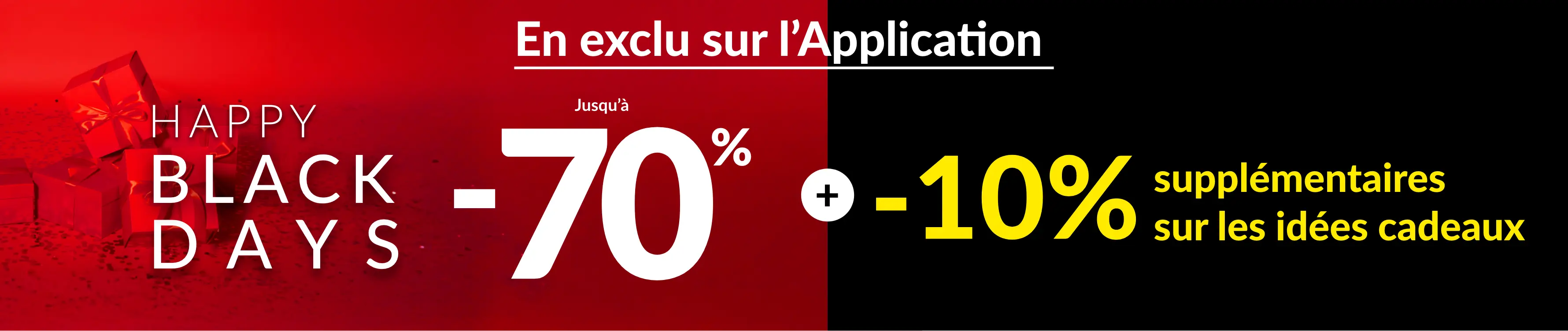 -10% supplémentaire sur toute votre commande dès 2 articles sur les Happy Black Days avec le code JOYEUX.