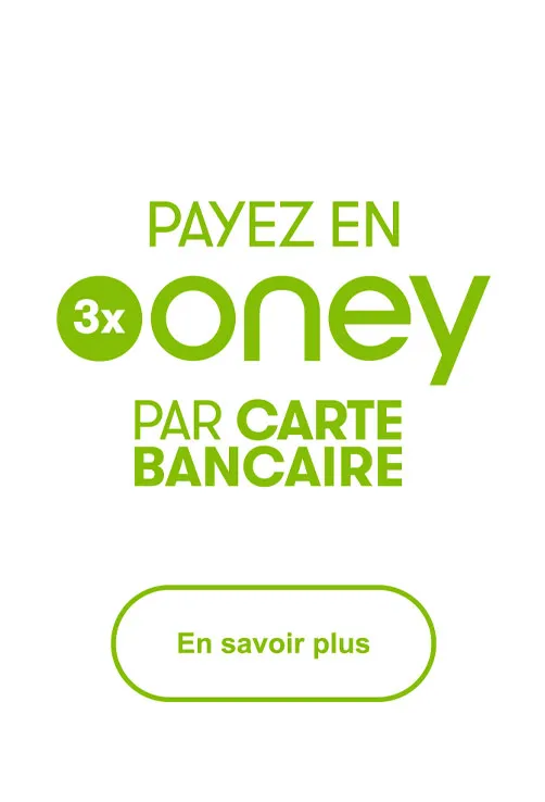 Profitez du paiement en 3x par carte bancaire avec Oney !